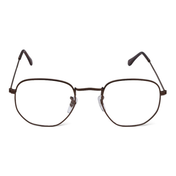 Armação de Óculos Hexagonal FN3548 Hexagonal Marrom